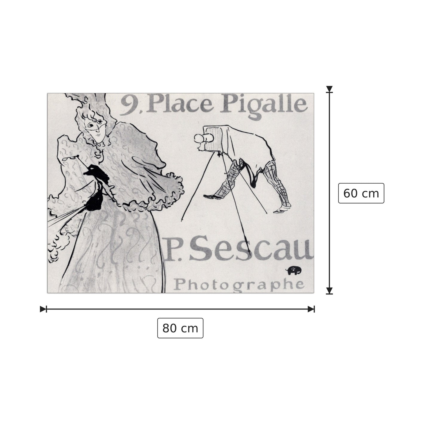 Il fotografo Sescau - Toulouse-Lautrec - cm 80x60 - Pannello in MDF
