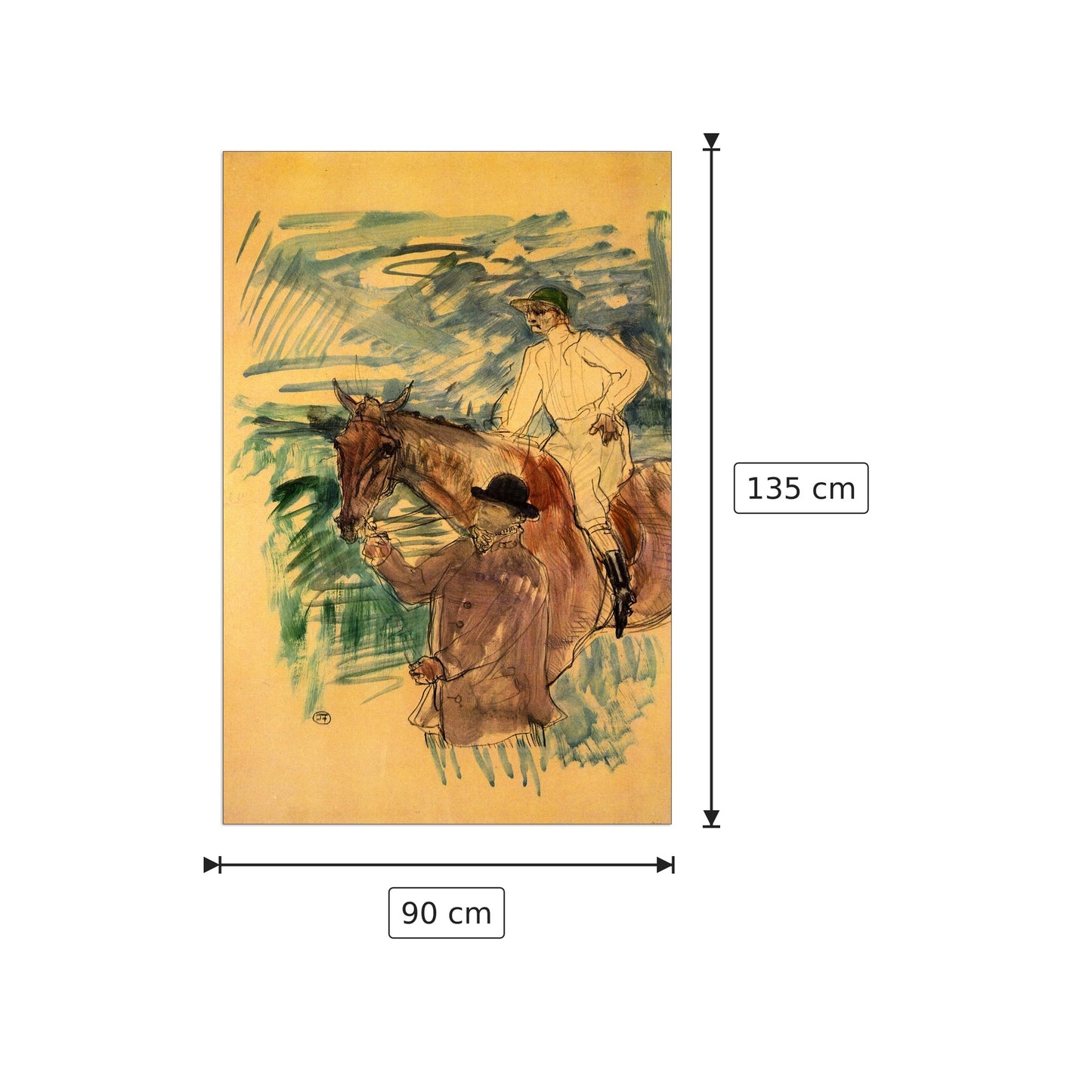 Jockey II - Toulouse-Lautrec - cm 90x135 - Pannello in MDF