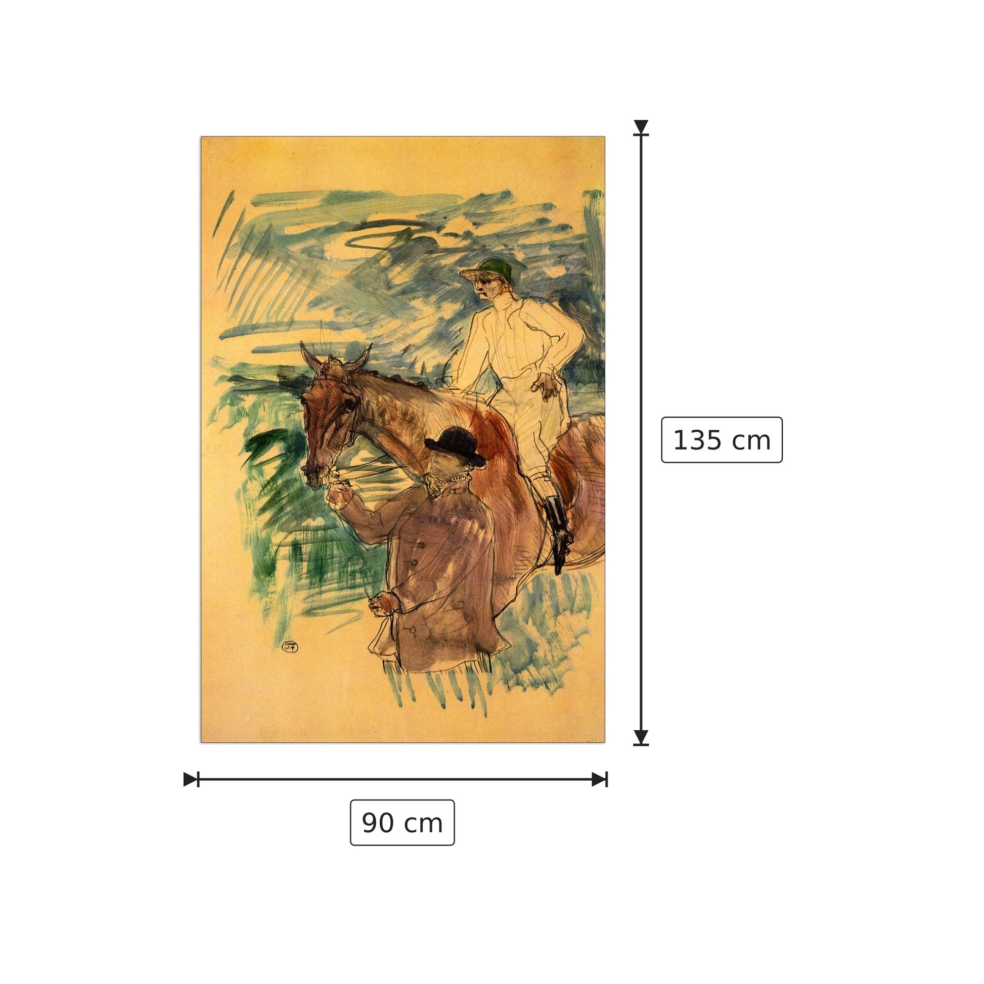 Jockey II - Toulouse-Lautrec - cm 90x135 - Pannello in MDF