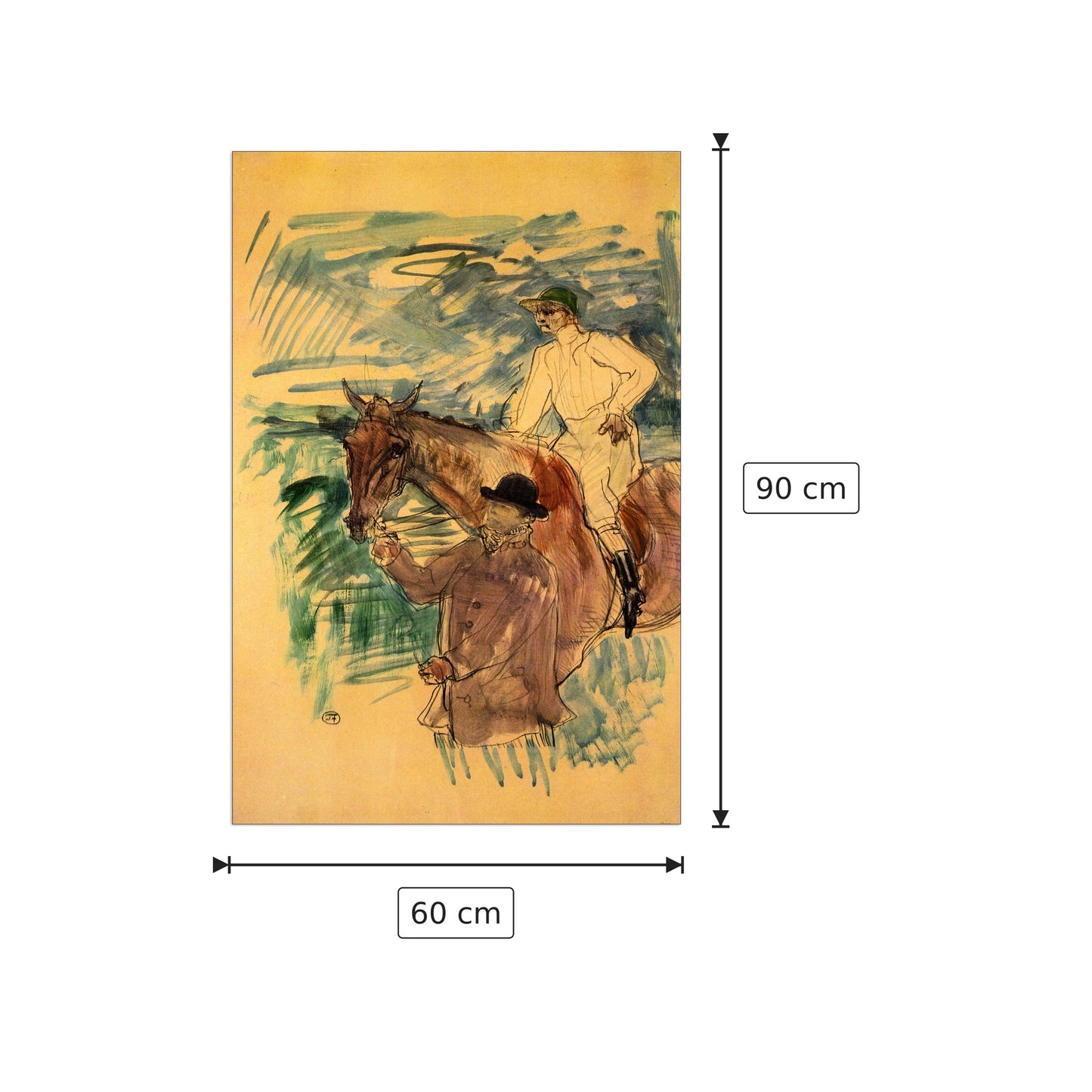 Jockey II - Toulouse-Lautrec - cm 60x90 - Pannello in MDF