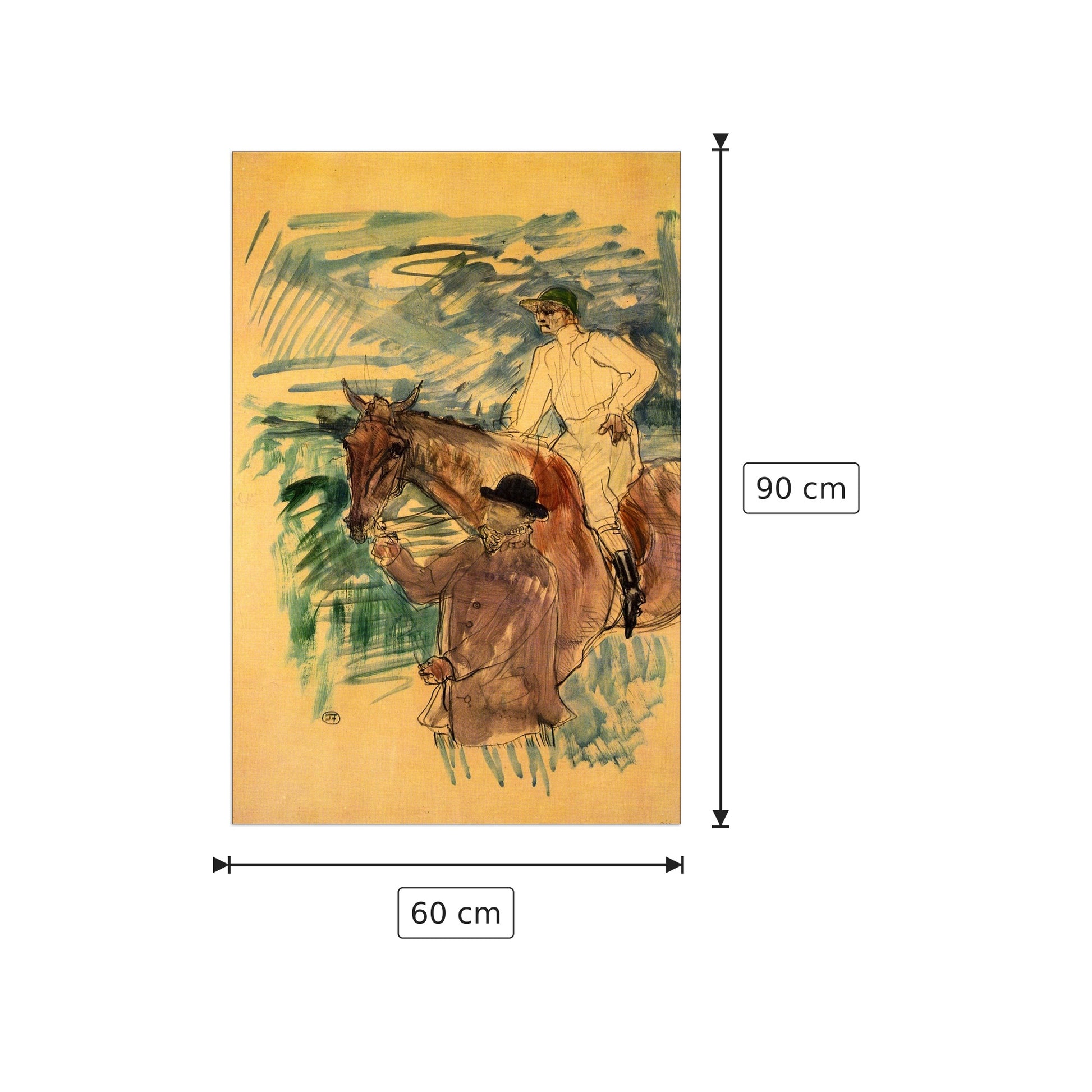 Jockey II - Toulouse-Lautrec - cm 60x90 - Pannello in MDF