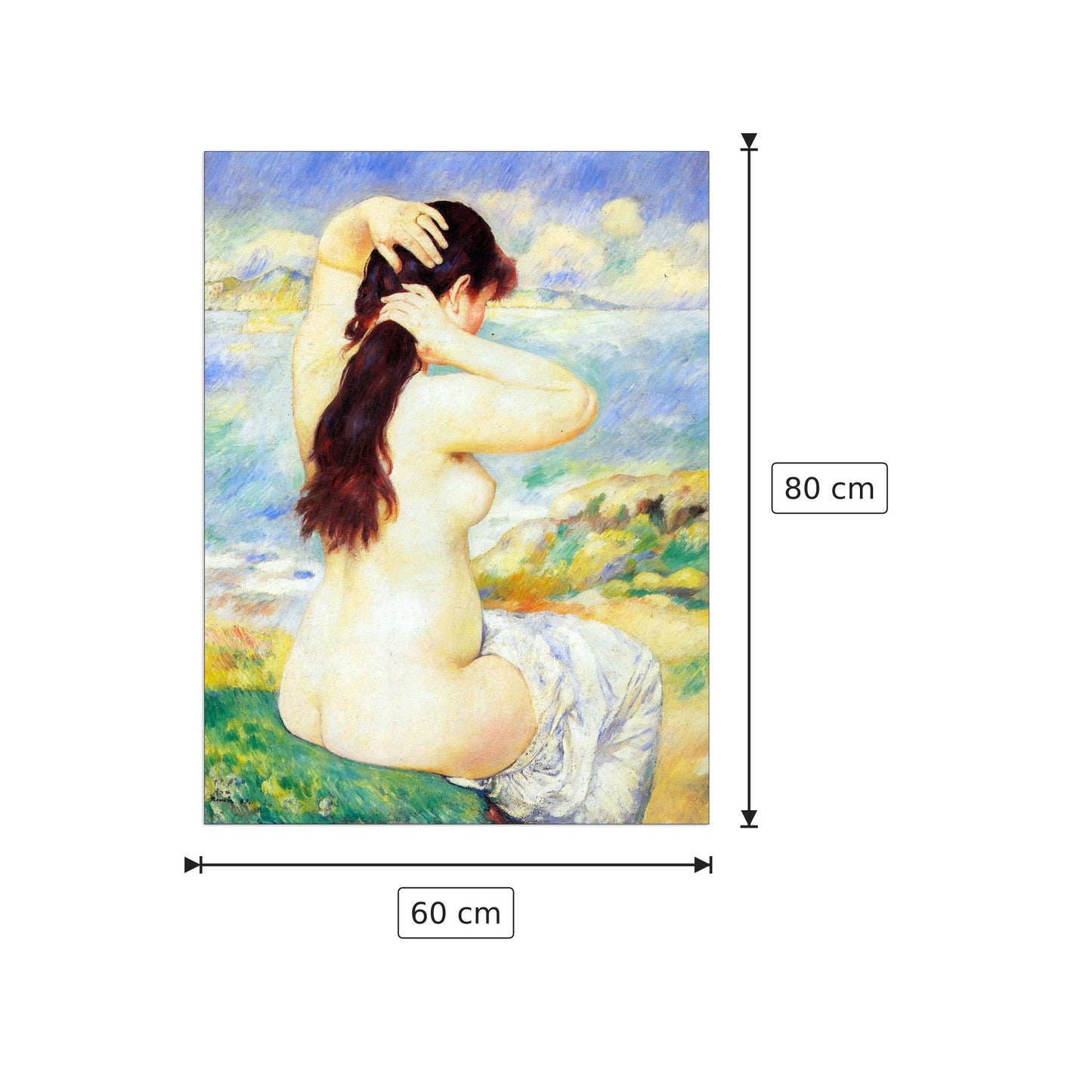 Una bagnante - Renoir Pierre-Auguste - cm 60x80 - Pannello in MDF