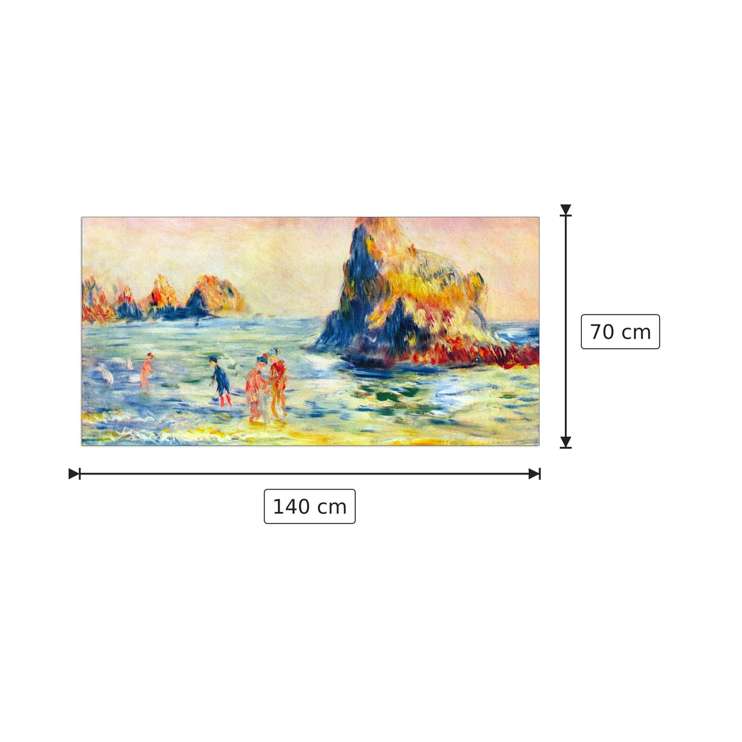 Scogliere di Guernsey - Renoir Pierre-Auguste - cm 140x70 - Pannello in MDF