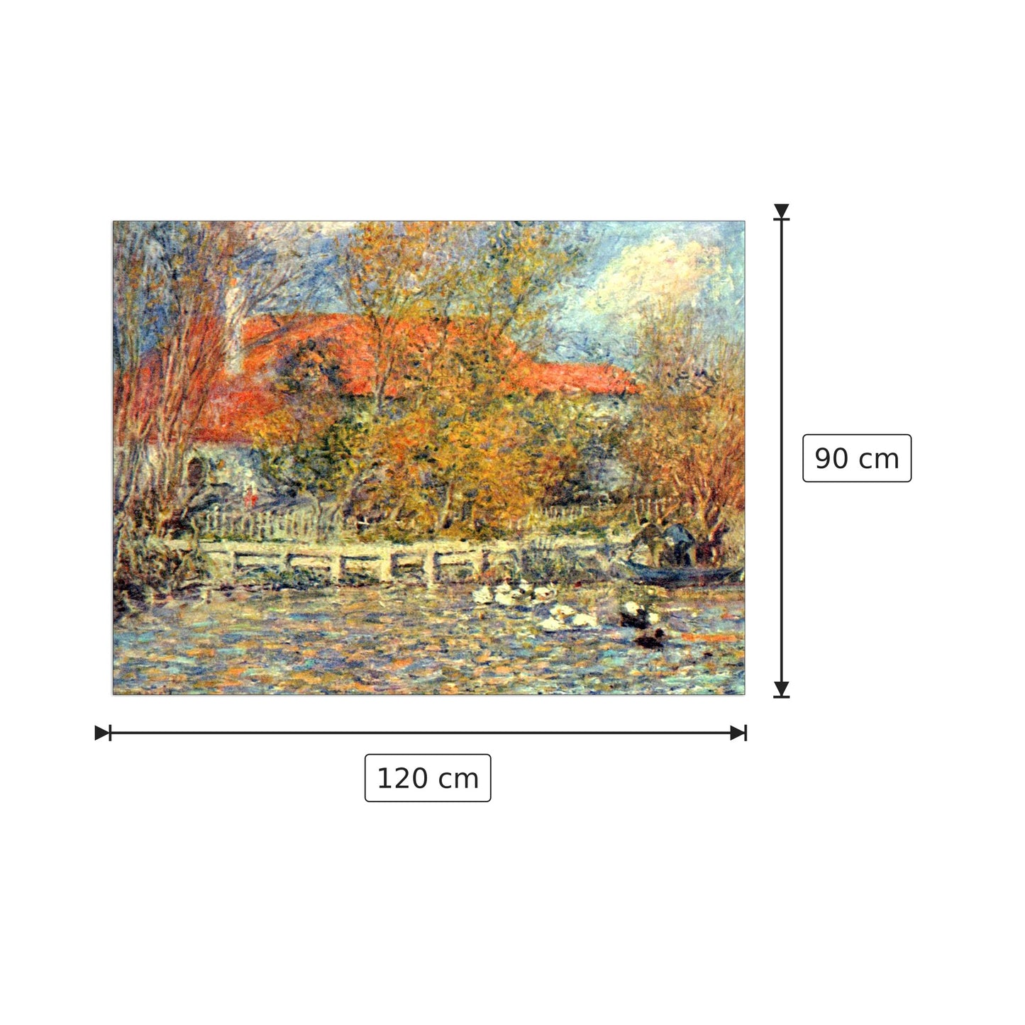 Stagno delle anatre - Renoir Pierre-Auguste - cm 120x90 - Pannello in MDF