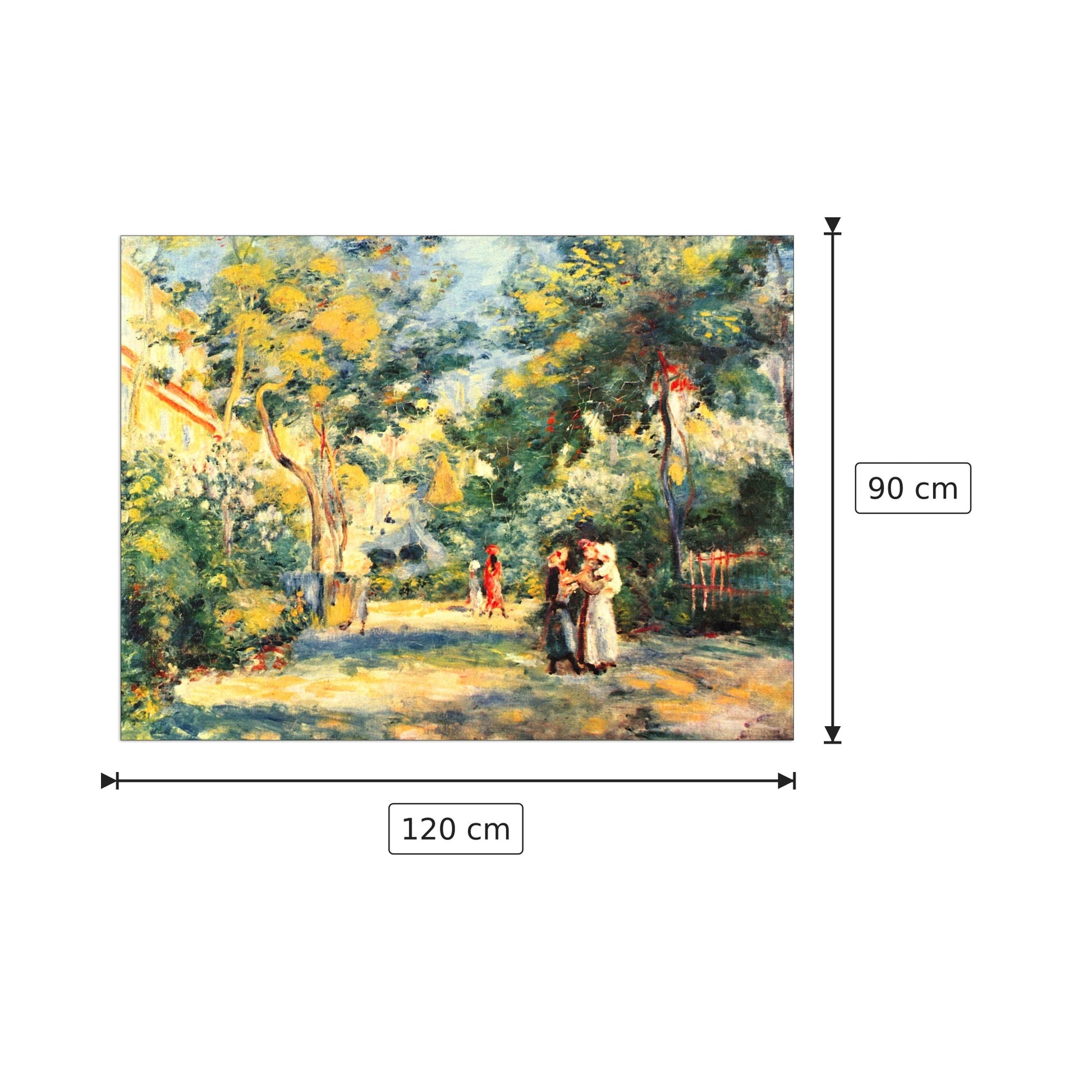 Figure nel giardino - Renoir Pierre-Auguste - cm 120x90 - Pannello in MDF