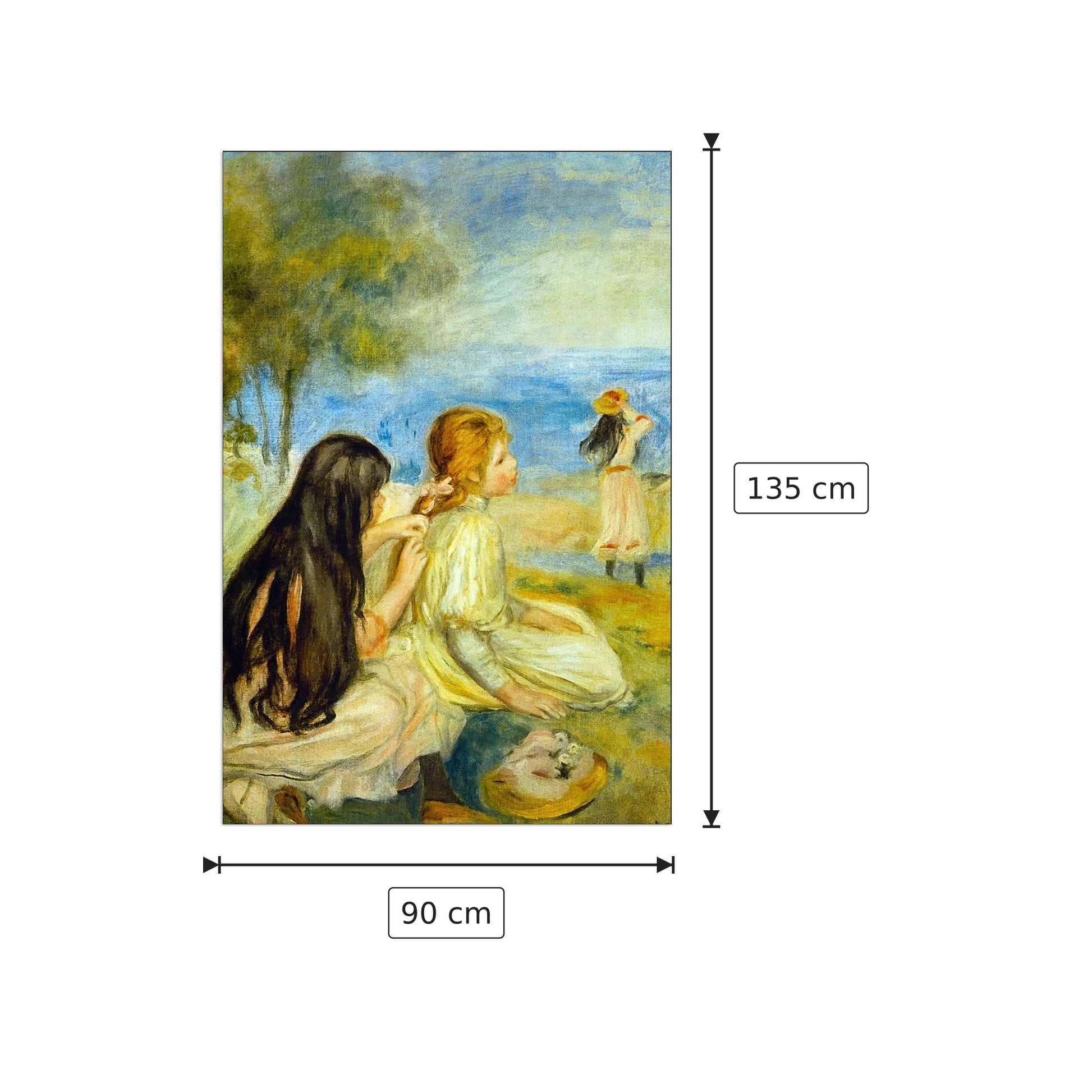 Ragazze in riva al mare - Renoir Pierre-Auguste - cm 90x135 - Pannello in MDF