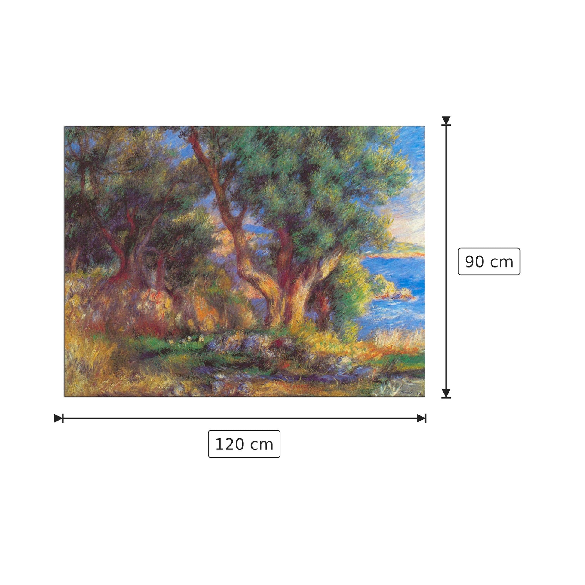 Paesaggio a Mentone - Renoir Pierre-Auguste - cm 120x90 - Pannello in MDF