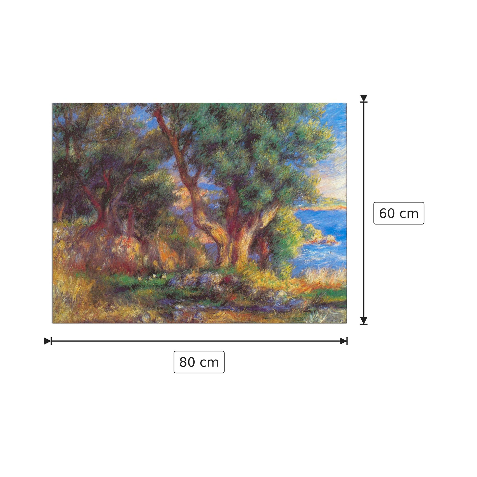 Paesaggio a Mentone - Renoir Pierre-Auguste - cm 80x60 - Pannello in MDF