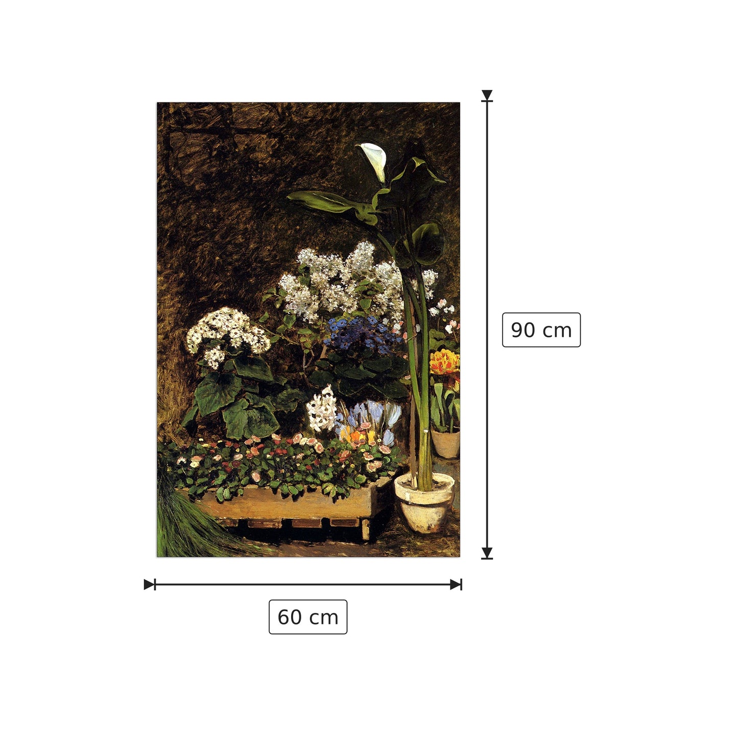 Fiori di primavera misti - Renoir Pierre-Auguste - cm 60x90 - Pannello in MDF