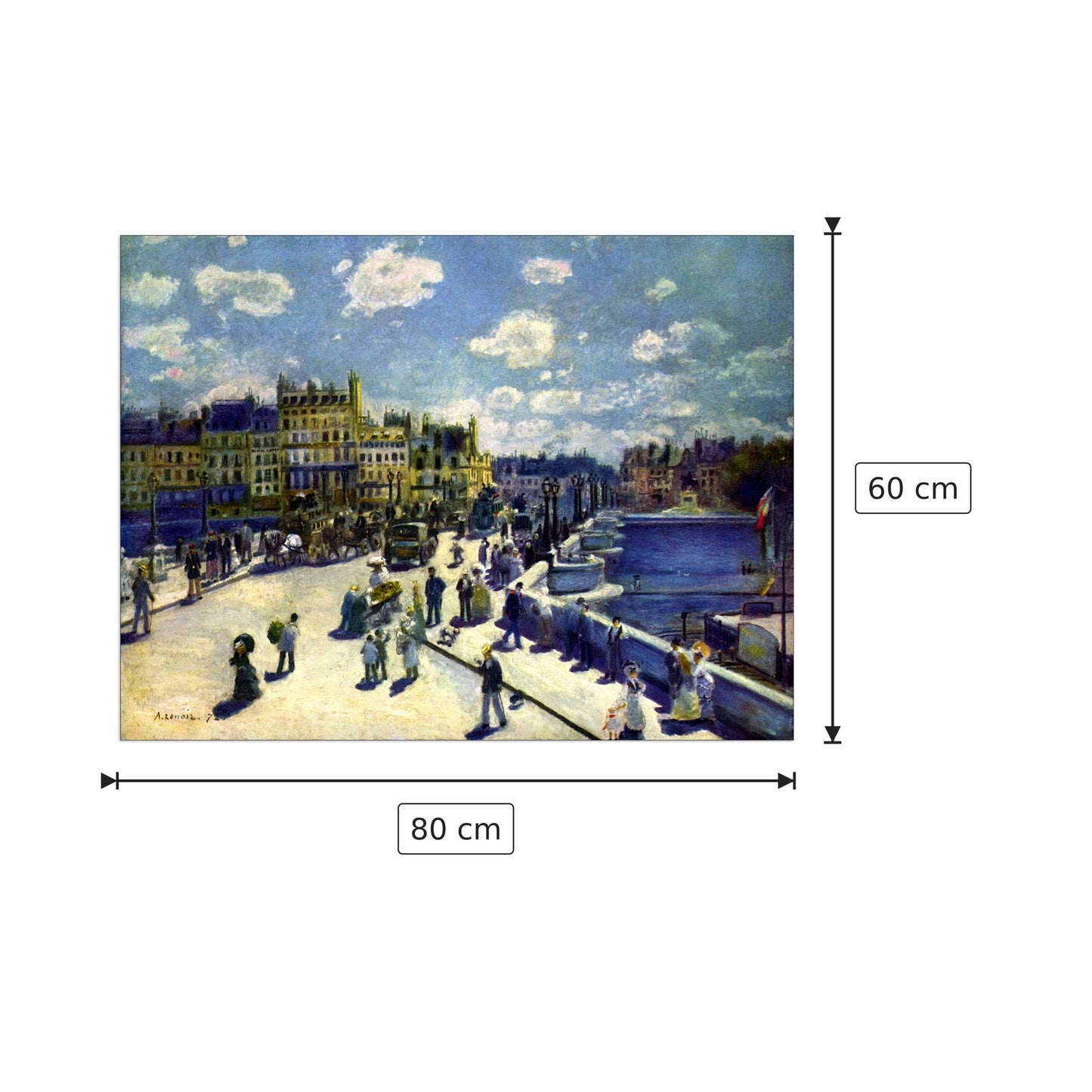 Pont-Neuf - Renoir Pierre-Auguste - cm 80x60 - Pannello in MDF