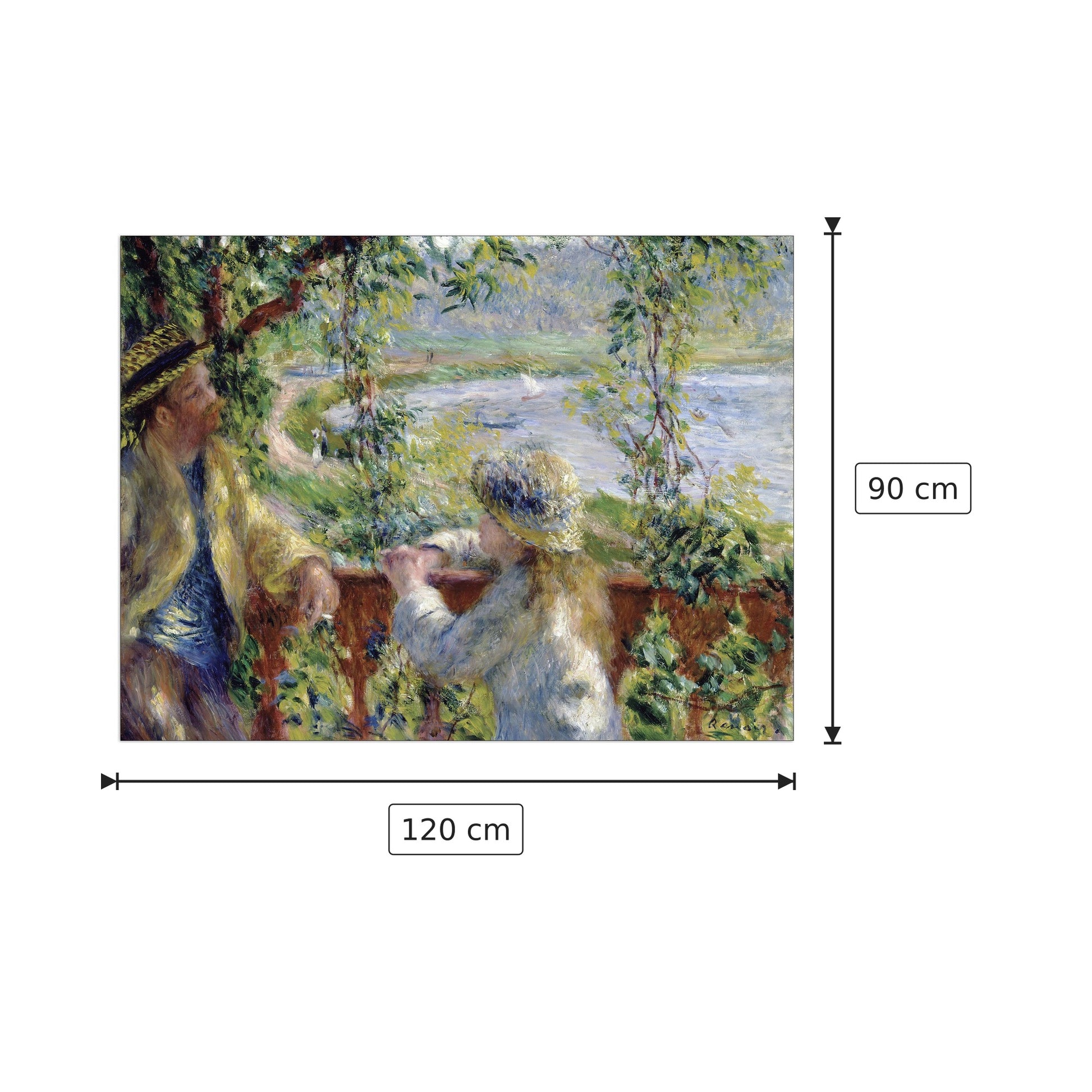 Sulla riva - Renoir Pierre-Auguste - cm 120x90 - Pannello in MDF