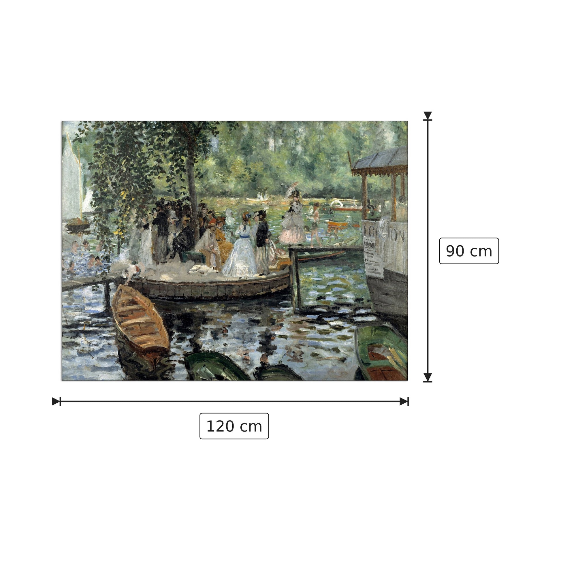 La Grenouillere - Renoir Pierre-Auguste - cm 120x90 - Pannello in MDF