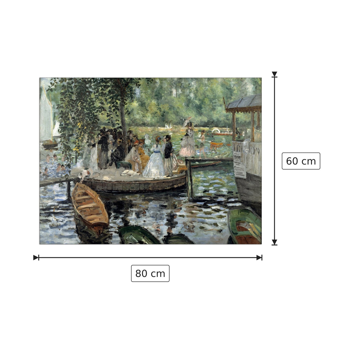 La Grenouillere - Renoir Pierre-Auguste - cm 80x60 - Pannello in MDF