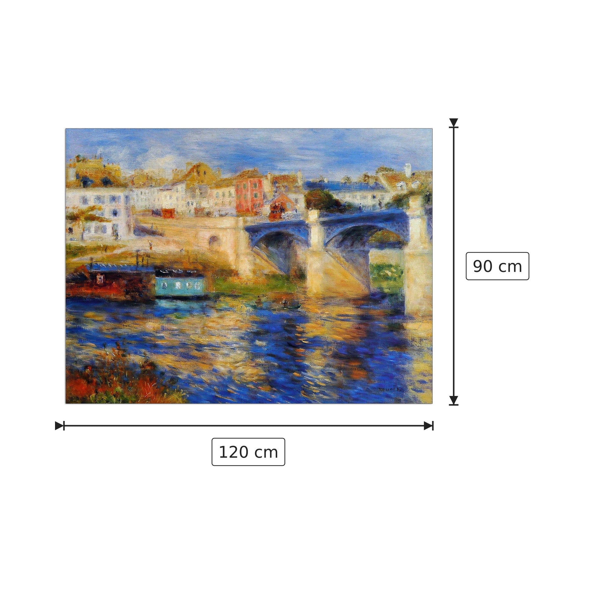 Le Pont de Chatou - Renoir Pierre-Auguste - cm 120x90 - Pannello in MDF