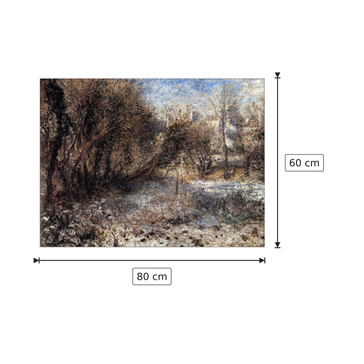 Paesaggio innevato - Renoir Pierre-Auguste - cm 80x60 - Pannello in MDF