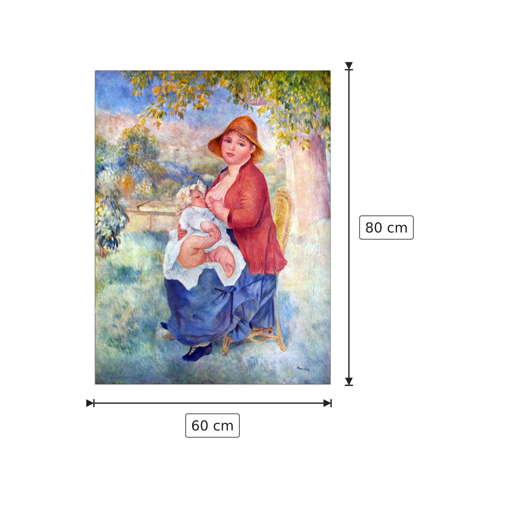 La maternità - Renoir Pierre-Auguste - cm 60x80 - Pannello in MDF