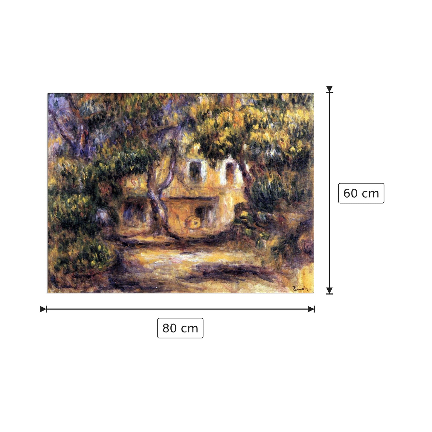 La fattoria di Les Collettes - Renoir Pierre-Auguste - cm 80x60 - Pannello in MDF