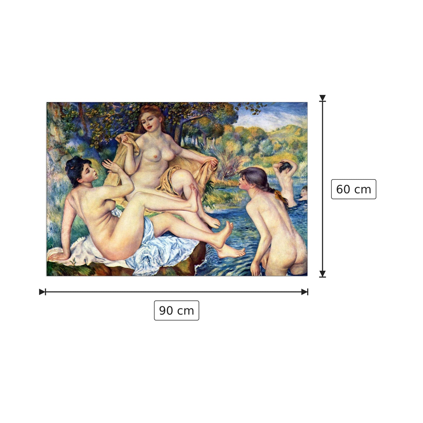 Le bagnanti - Renoir Pierre-Auguste - cm 90x60 - Pannello in MDF