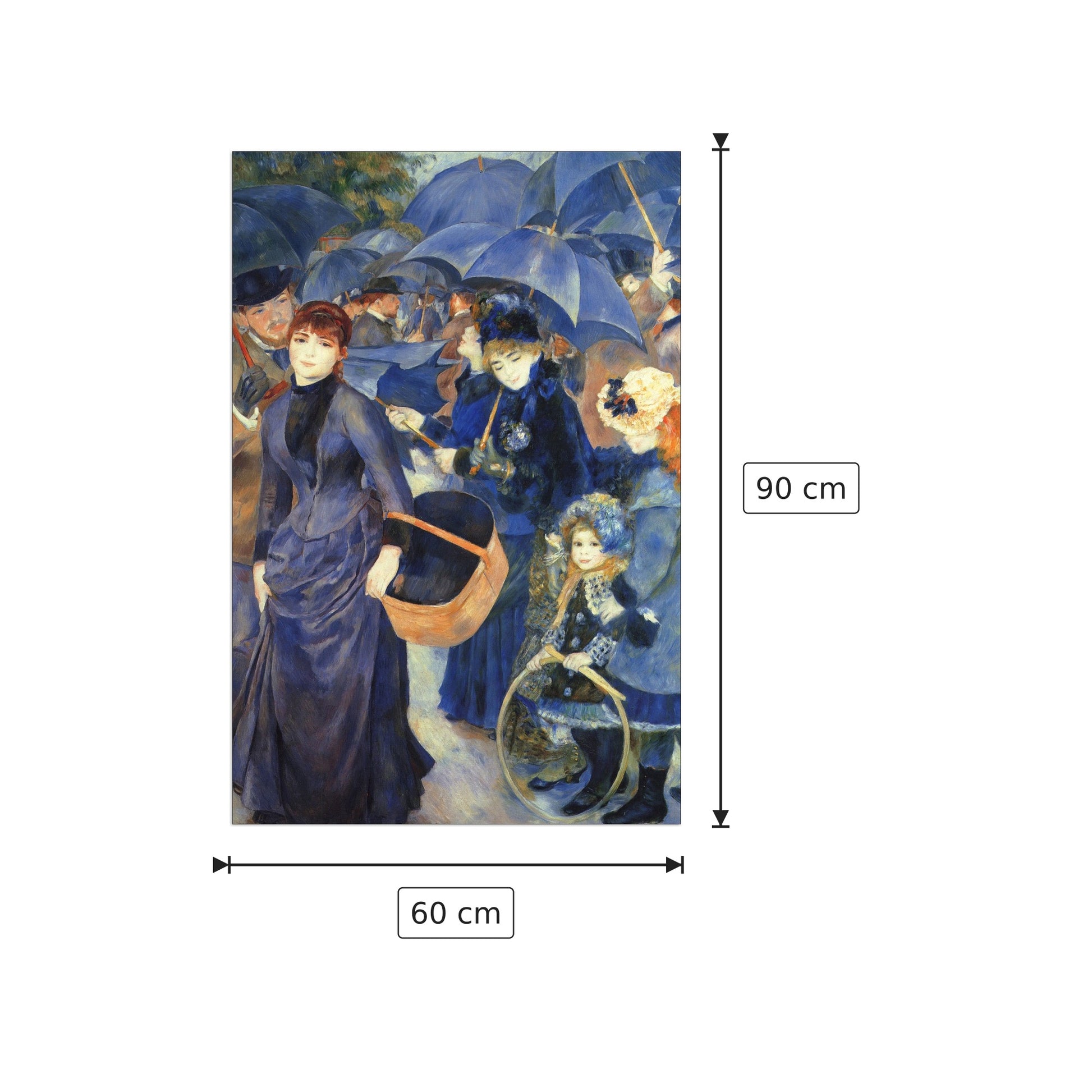 Gli ombrelli - Renoir Pierre-Auguste - cm 60x90 - Pannello in MDF