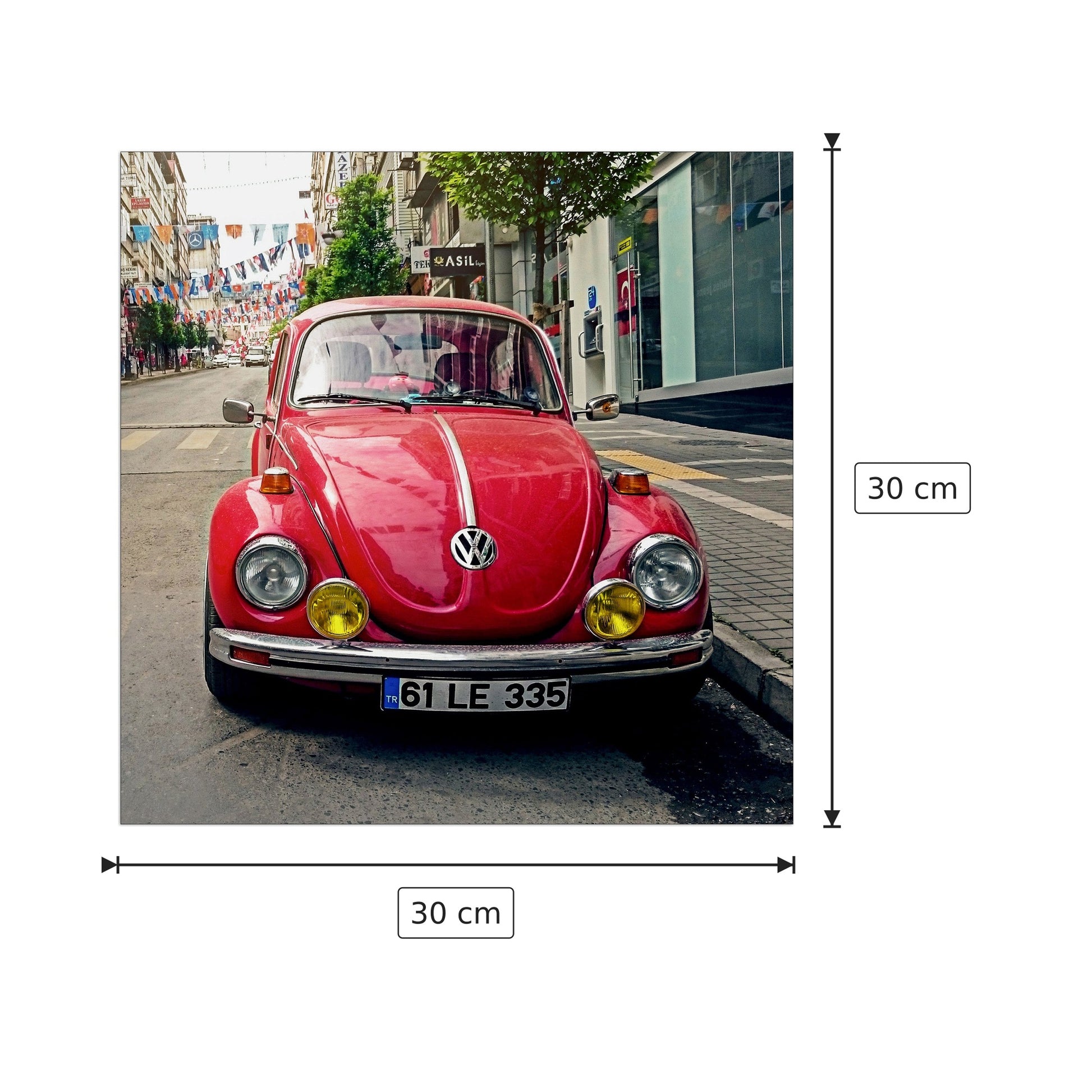 Maggiolino VW - Art Studio - cm 30x30 - Pannello in MDF