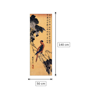 Ara sulla vite - Hiroshige Utagawa - cm 50x140 - Pannello in MDF