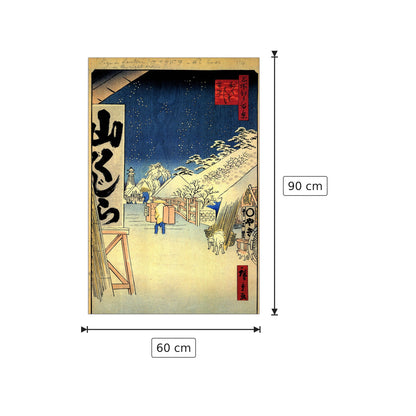 Ponte Bikuni sotto la neve - Hiroshige Utagawa - cm 60x90 - Pannello in MDF