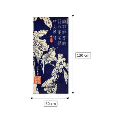 Uccello su un albero - Hiroshige Utagawa - cm 60x130 - Pannello in MDF