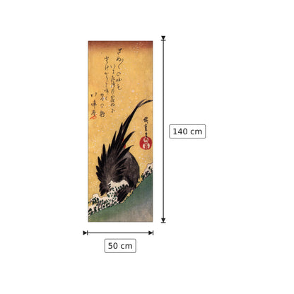Gallo nella neve - Hiroshige Utagawa - cm 50x140 - Pannello in MDF