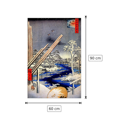 Cantieri di legname di Fukagawa - Hiroshige Utagawa - cm 60x90 - Pannello in MDF