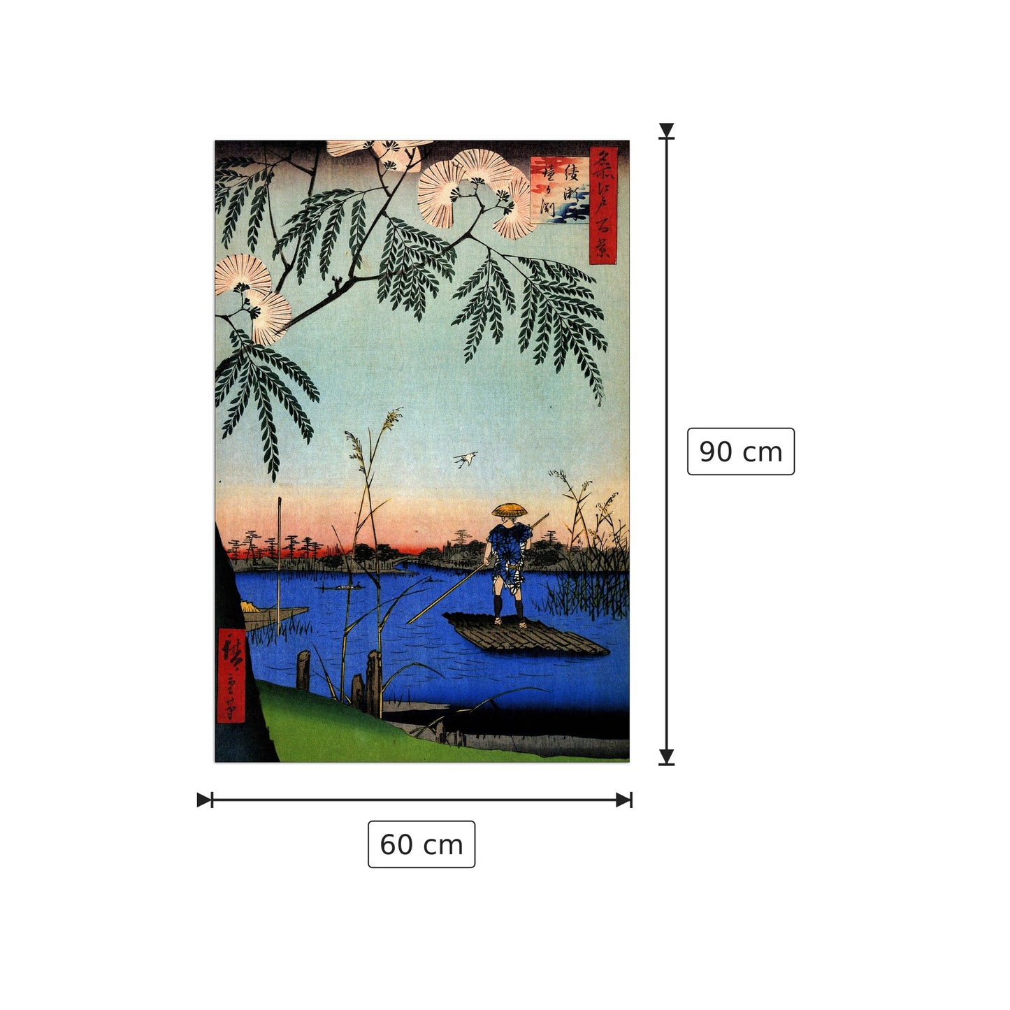 Fiume Ayase - Hiroshige Utagawa - cm 60x90 - Pannello in MDF