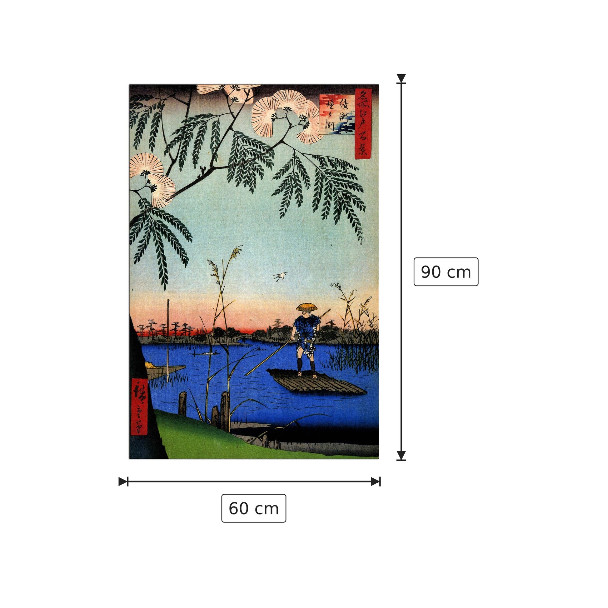Fiume Ayase - Hiroshige Utagawa - cm 60x90 - Pannello in MDF