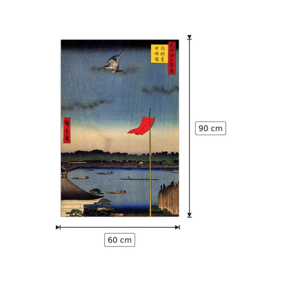 Ponte Azuma - Hiroshige Utagawa - cm 60x90 - Pannello in MDF