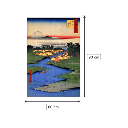 Horie e Nekozane - Hiroshige Utagawa - cm 60x90 - Pannello in MDF