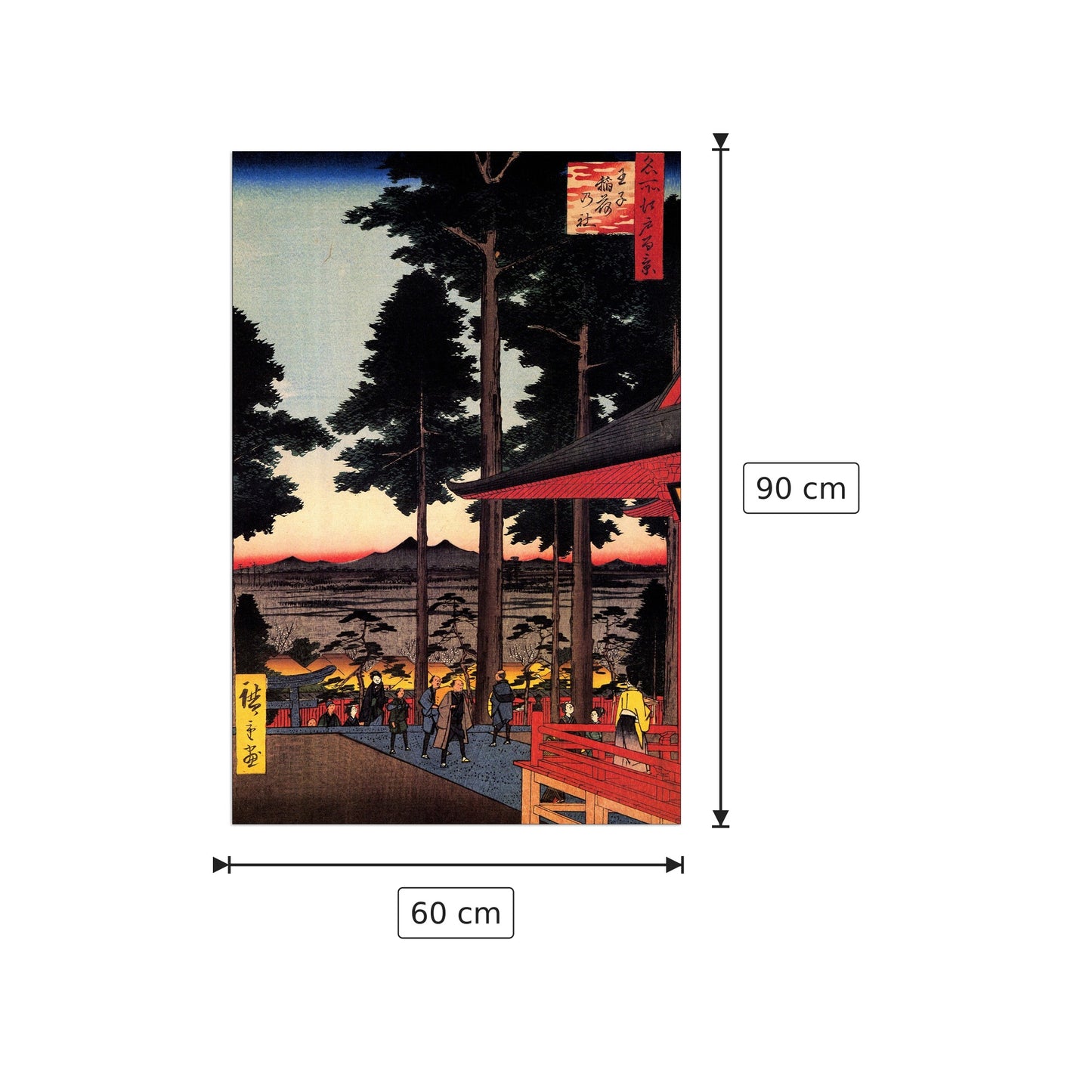 Santuario Inari di Oji - Hiroshige Utagawa - cm 60x90 - Pannello in MDF