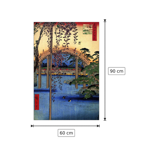 Santuario Tenjin - Hiroshige Utagawa - cm 60x90 - Pannello in MDF