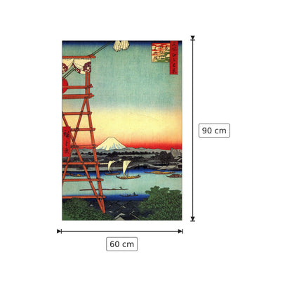 Ponte Yanagibashi - Hiroshige Utagawa - cm 60x90 - Pannello in MDF