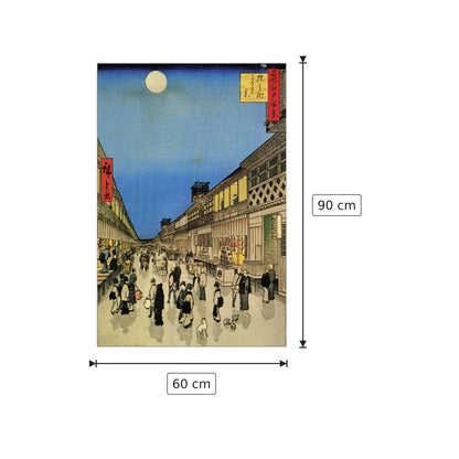 Mercato - Hiroshige Utagawa - cm 60x90 - Pannello in MDF