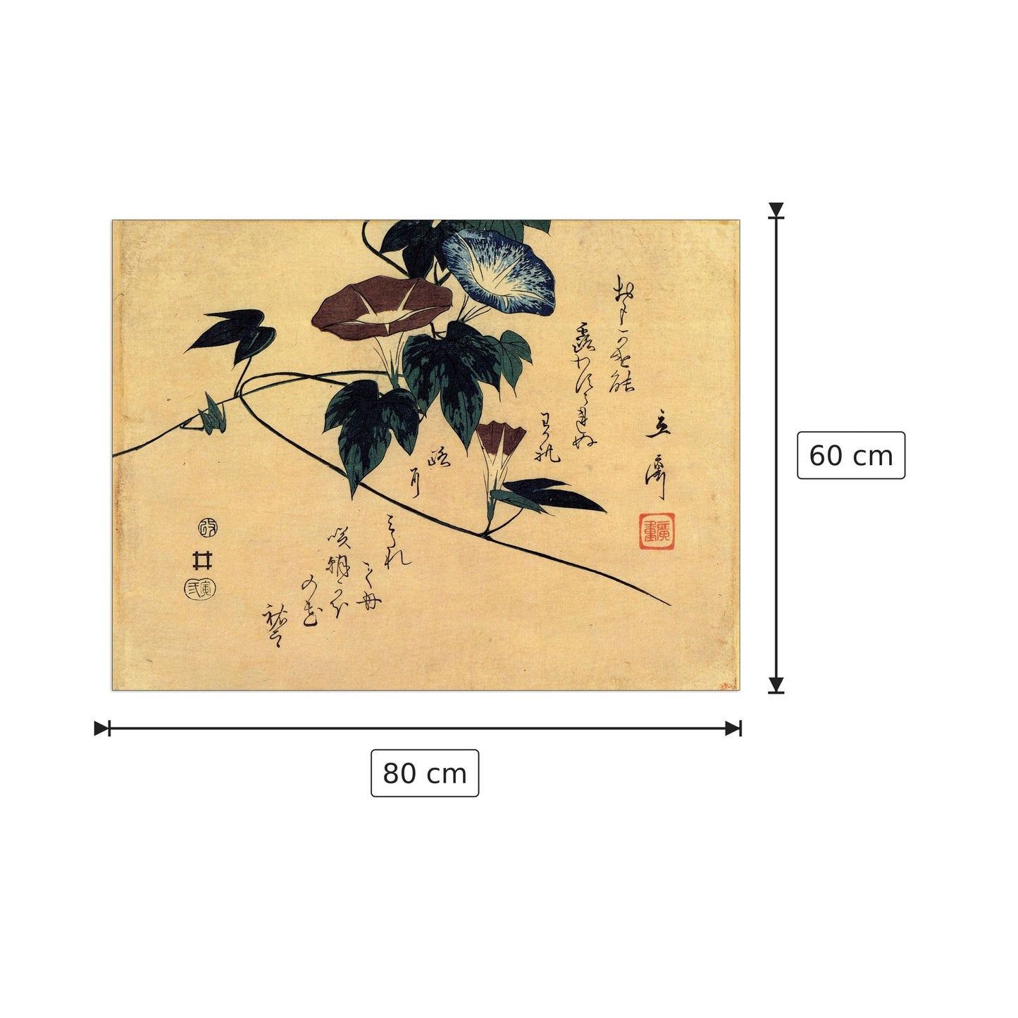 Gloria mattutina - Hiroshige Utagawa - cm 80x60 - Pannello in MDF