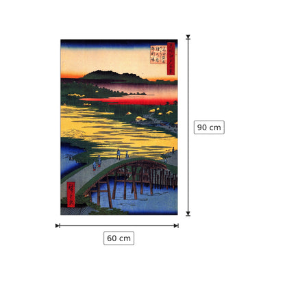 Ponte Sugatami - Hiroshige Utagawa - cm 60x90 - Pannello in MDF