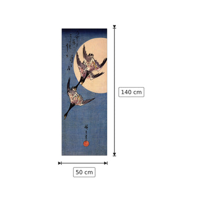 Tre oche in volo - Hiroshige Utagawa - cm 50x140 - Pannello in MDF