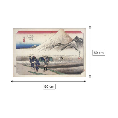 Viaggiatori che passano il Monte Fuji - Hiroshige Utagawa - cm 90x60 - Pannello in MDF