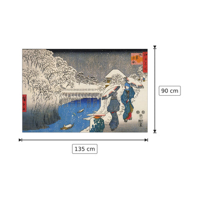 Due donne nella neve - Hiroshige Utagawa - cm 135x90 - Pannello in MDF