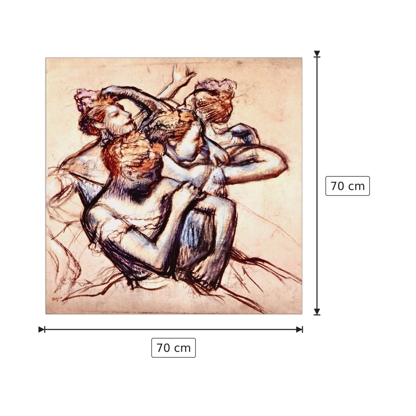 Ballerine a mezza figura - Degas Edgar - cm 70x70 - Pannello in MDF