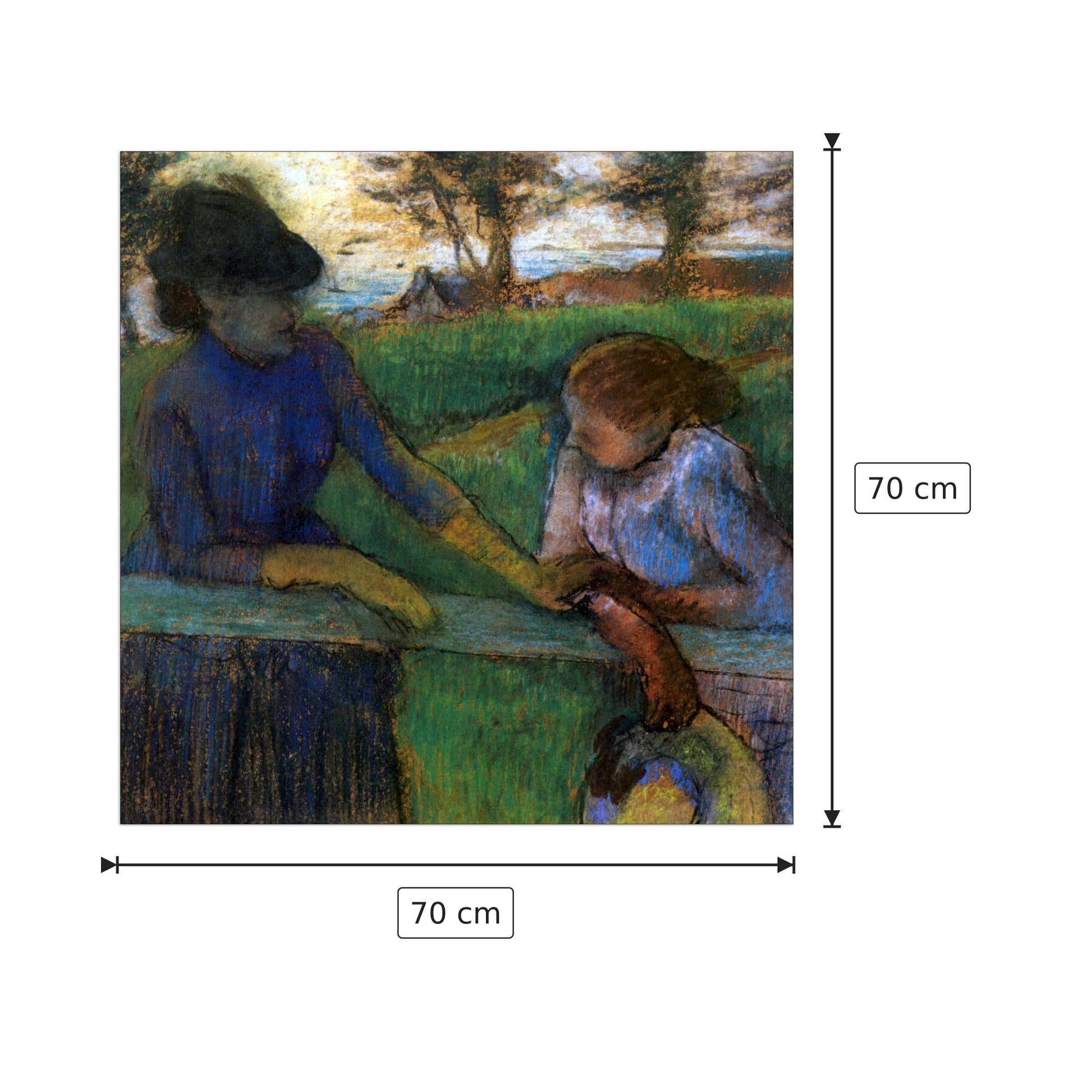Conversazione - Degas Edgar - cm 70x70 - Pannello in MDF