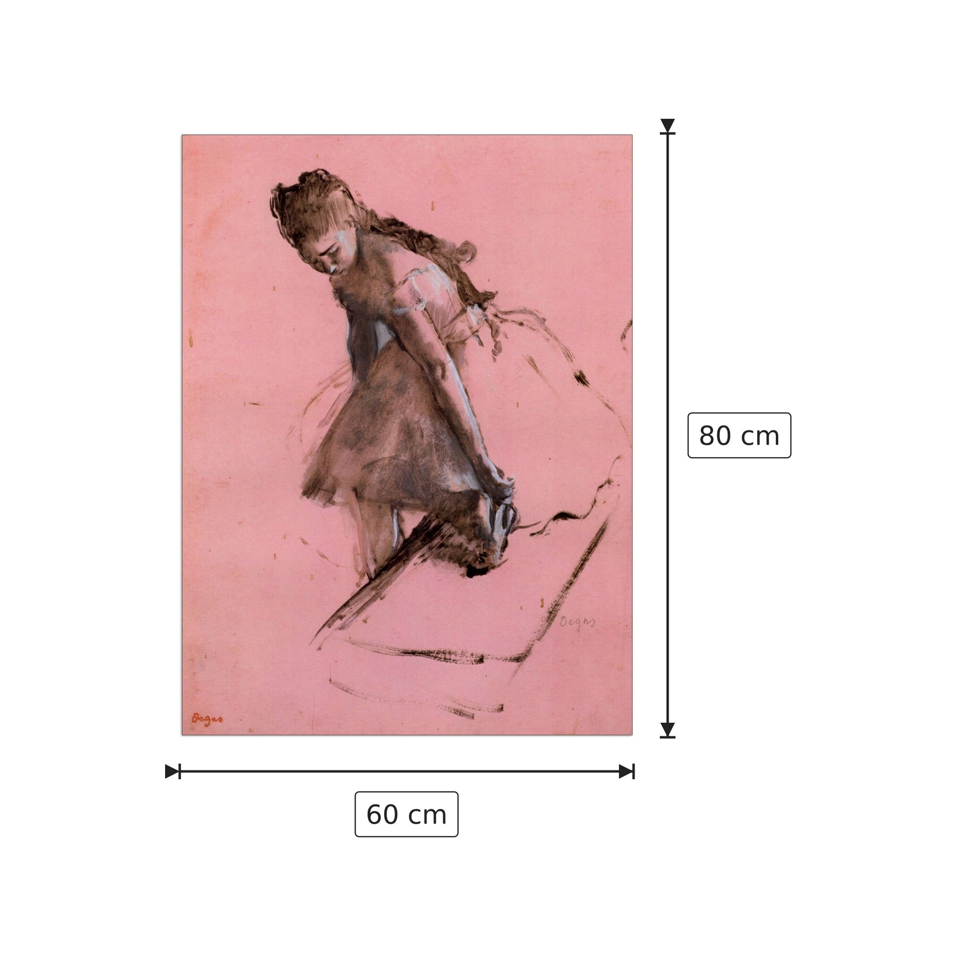 Ballerina che si infila la scarpa - Degas Edgar - cm 60x80 - Pannello in MDF