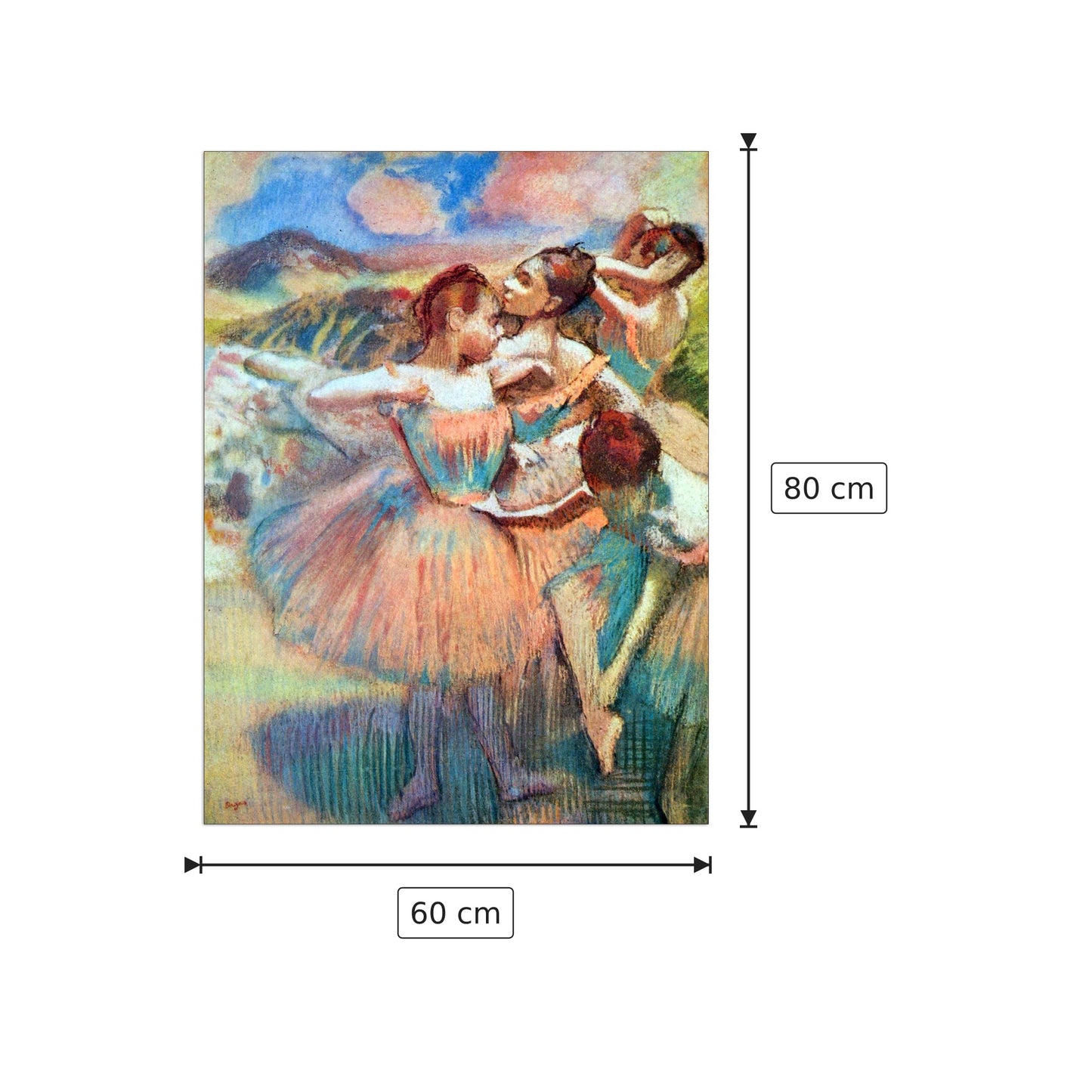 Ballerina nel paesaggio - Degas Edgar - cm 60x80 - Pannello in MDF
