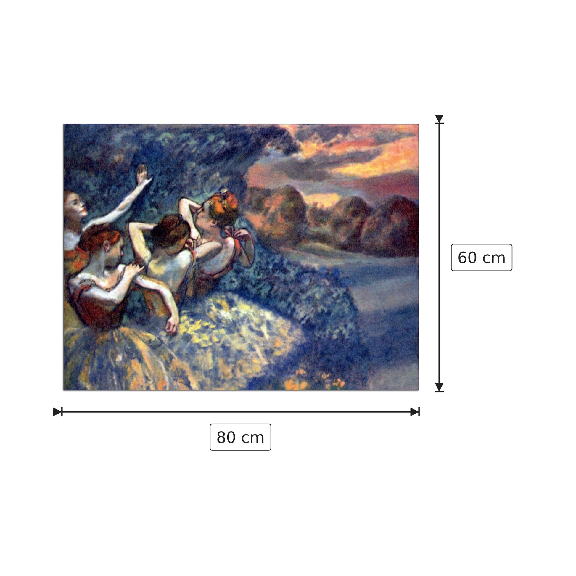 Quattro ballerine - Degas Edgar - cm 80x60 - Pannello in MDF