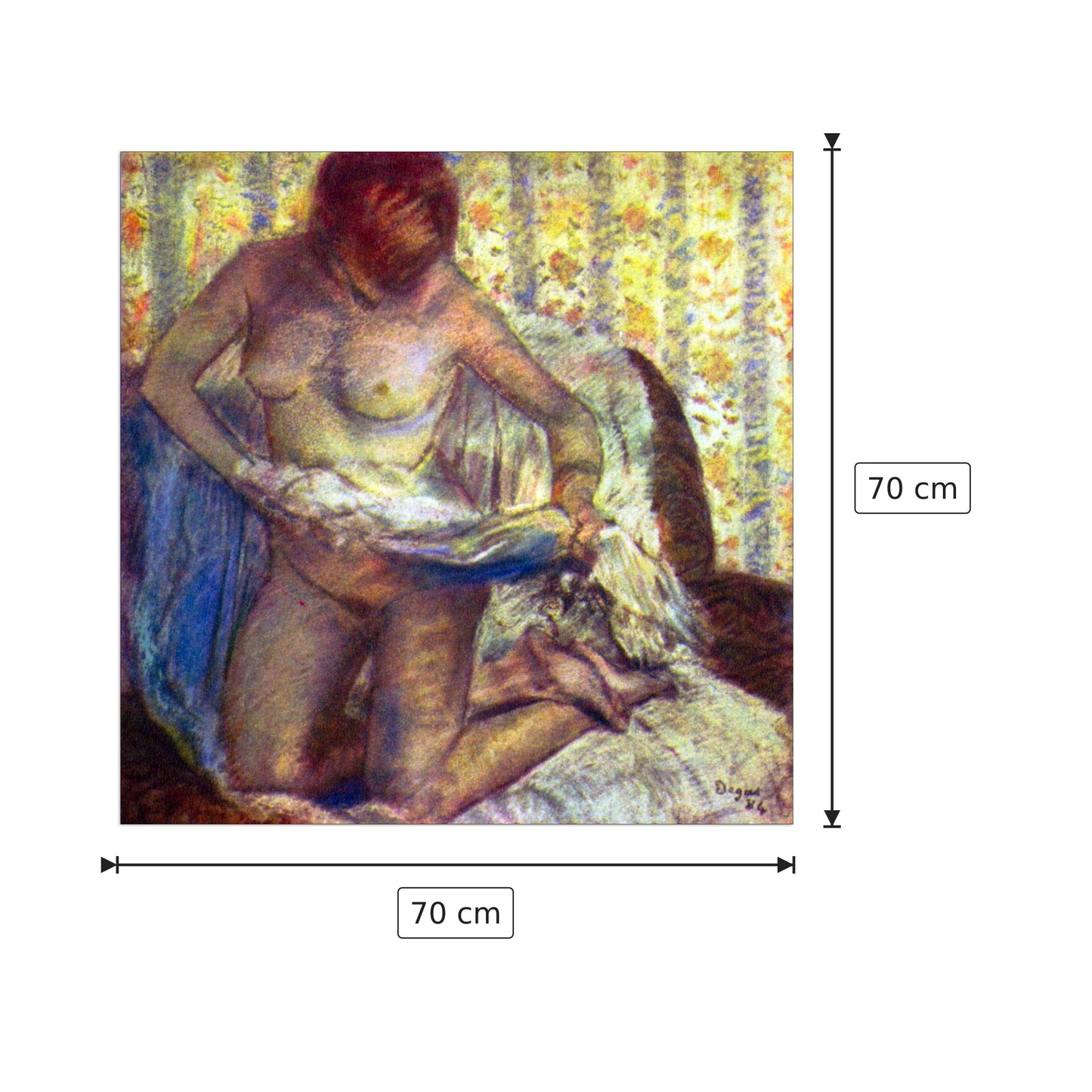 Donna nuda - Degas Edgar - cm 70x70 - Pannello in MDF