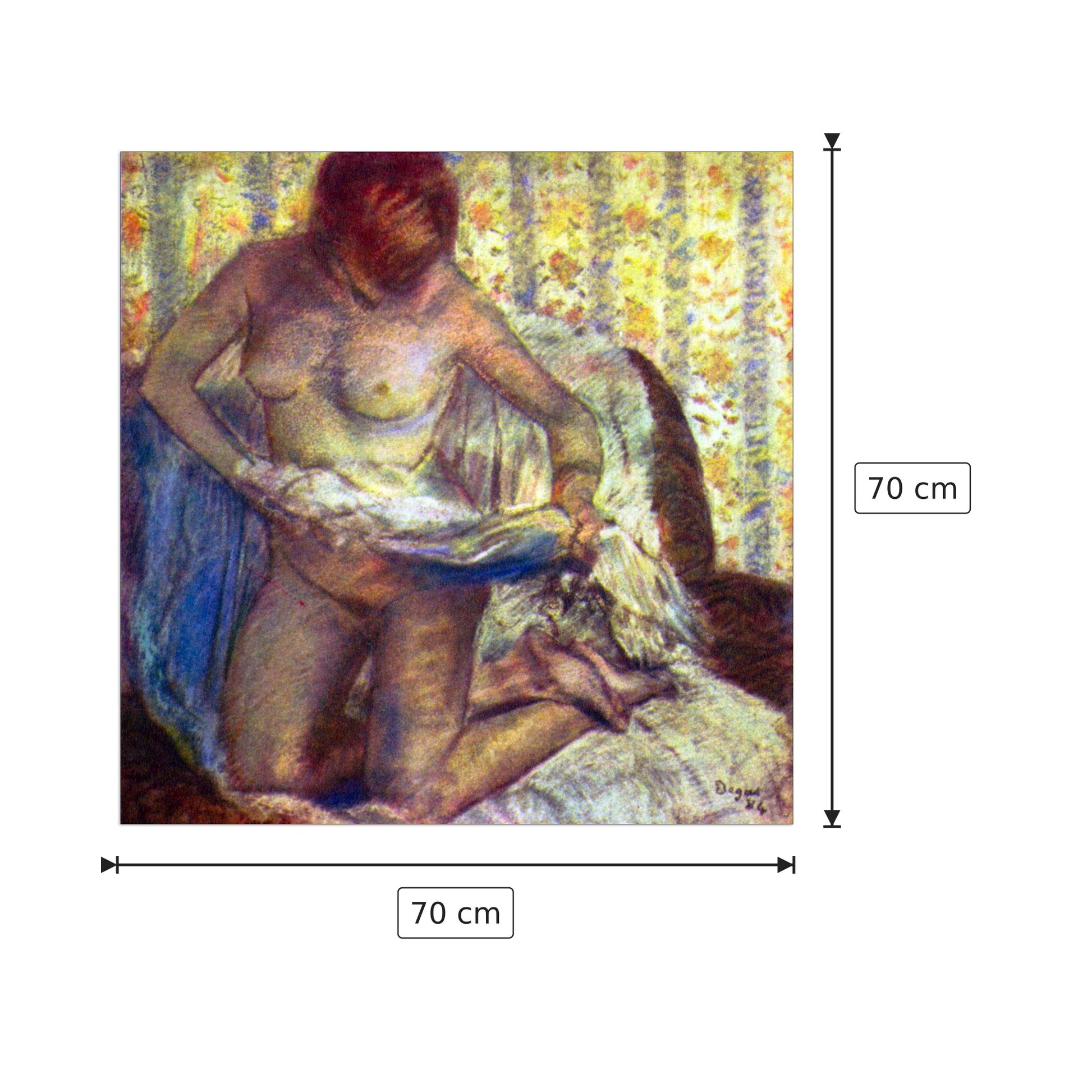 Donna nuda - Degas Edgar - cm 70x70 - Pannello in MDF