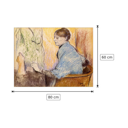 Signora Henri Rouart davanti a una statua - Degas Edgar - cm 80x60 - Pannello in MDF
